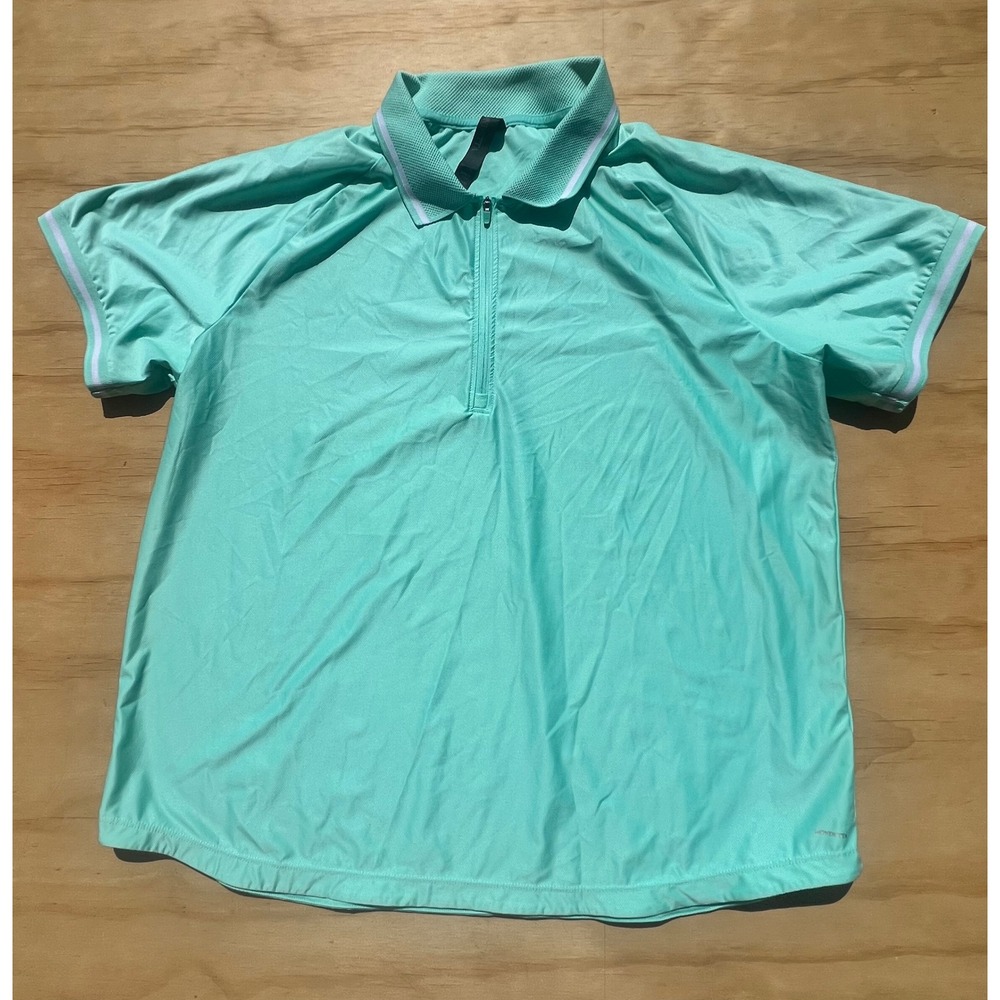 Mondetta Mens XL Mint Green Quarter Zip Short Sleeve Performance Polo Shirt